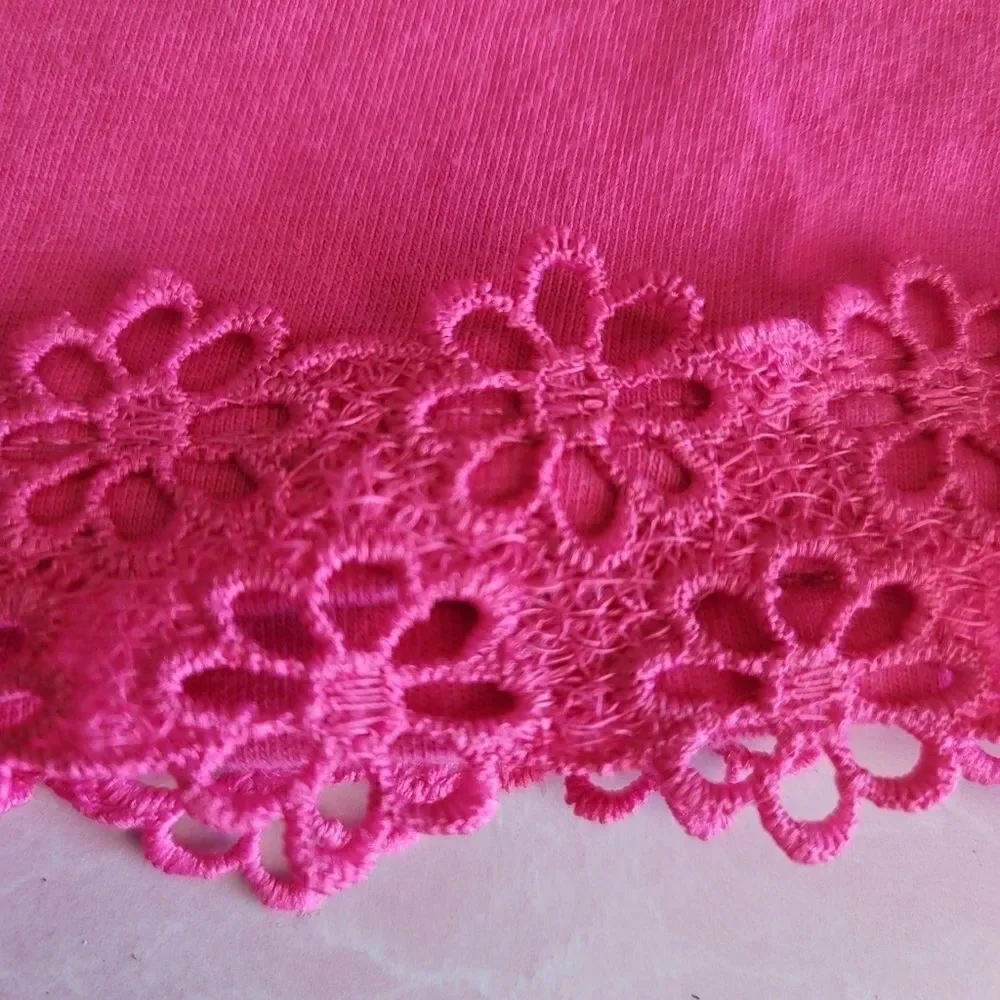 Hot pink floral lace top